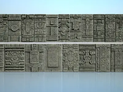 Low poly Mayan Walls - 240418 Low-poly 3D model