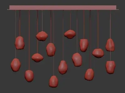 Untitled hanging light fixture with stones 3D model
