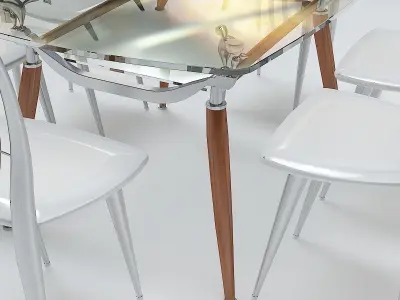 Chair and Table Set 3D model