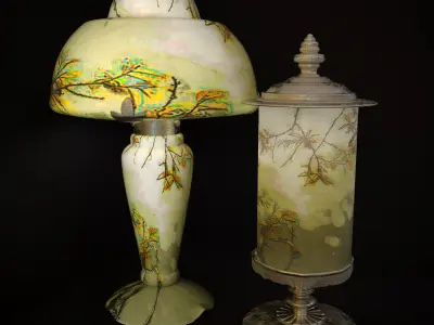 Vintage table lamps Free low-poly 3D model