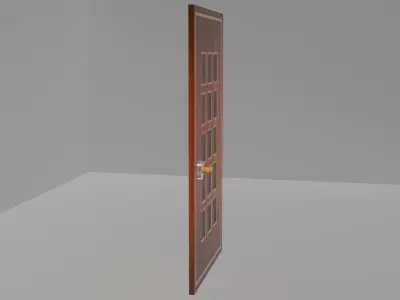 Room door 3D model  Low-poly 3D model