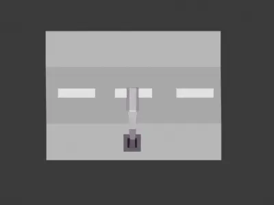 road with pole Low-poly 3D model