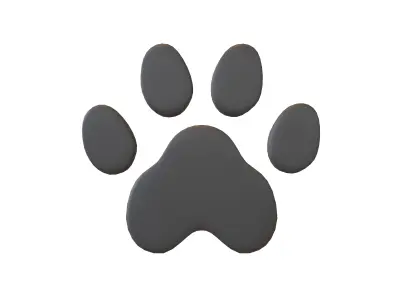 Dog Paw Print v1 001 Low-poly 3D model