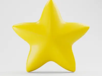 Collection of stars simple cartoon 3D Model Pack