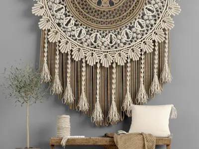 macrame decor set 10 3D model