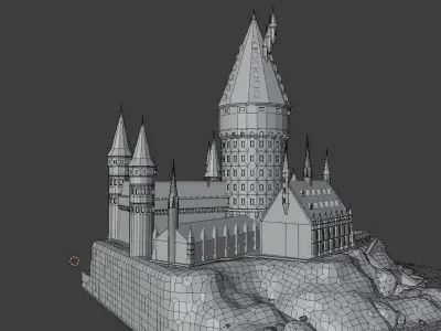 Hogwarts Castle from Harry Potter Low-poly 3D model