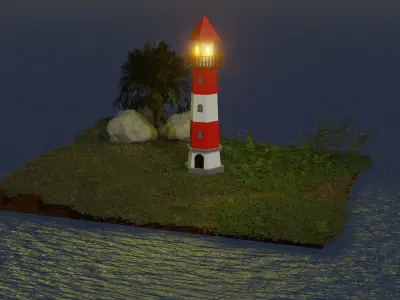 lighthouse Free low-poly 3D model