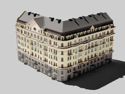 Eastern European Building 020 Low-poly 3D model