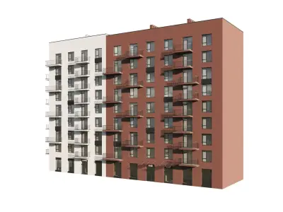 Apartment residental building 3D model