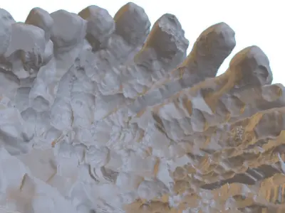 High Quality Crater Crystal Environment High and Low Poly Low-poly 3D model