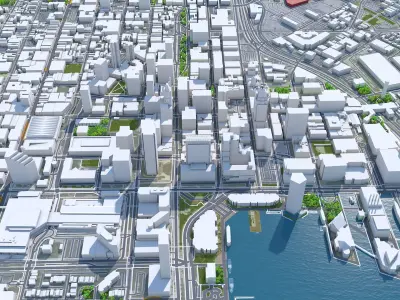 Baltimore Downtown Maryland USA Low-poly 3D model