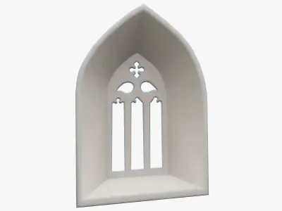 Medieval window Low-poly 3D model