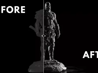 Cinematic Portrait Lighting Setup 3D model