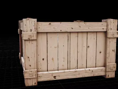 Wooden Crate Game Ready Prop 3D Model Low-poly 3D model
