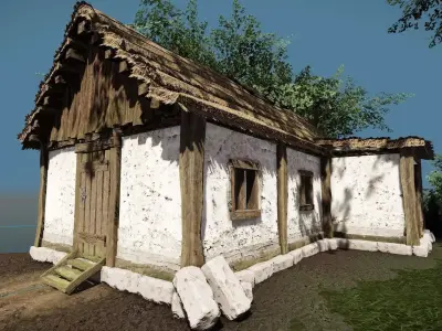 Medieval House Low poly  Low-poly 3D model