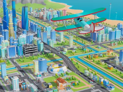 City 1 Low-poly 3D model