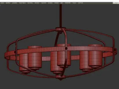Kirkland 6 Light Linear Chandelier Low-poly 3D model