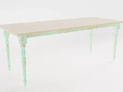 Shabby Chic Dinner Table Low-poly 3D model