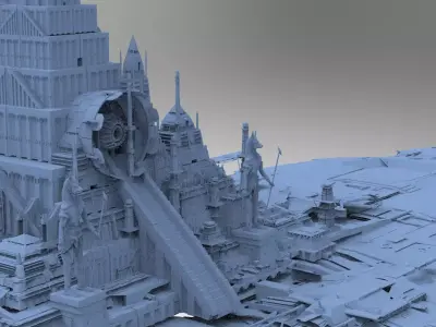 Alien Stargate Ship Gods Return 3D 1 3D model