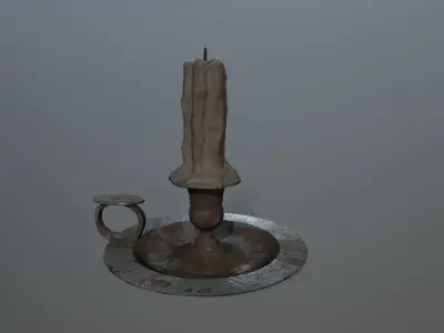 Candlestick candle Low-poly 3D model