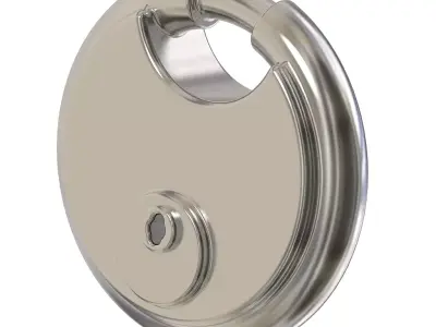 Steel Round Padlock 3D print model