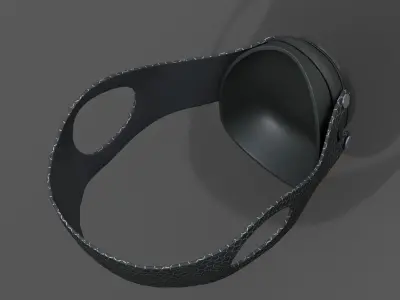 Gas mask protection futuristic technology  Low-poly 3D model