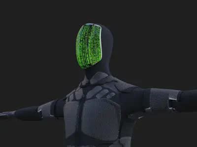 Black Soldier Low-poly 3D model