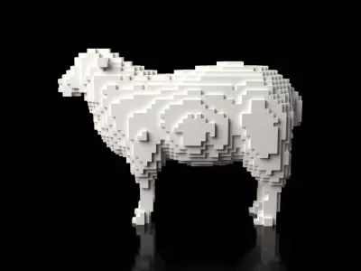 Sheep Minecraft Voxel Low-poly 3D model