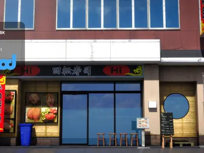 Conveyor Belt Sushi Shop 3D model
