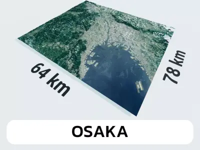 Osaka Japan City Landscape 3D Model 3D model