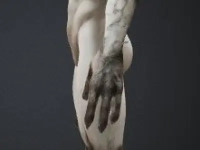 white humanoid creature 3D model