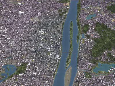 Changsha - 3D City Model Low-poly 3D model