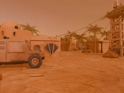 Mars Station Low-poly 3D model