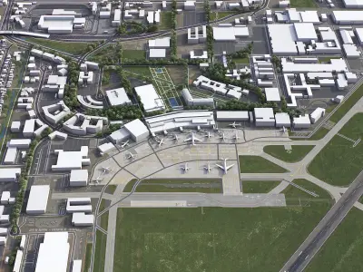 Bremen - Airport - BRE EDDW Low-poly 3D model
