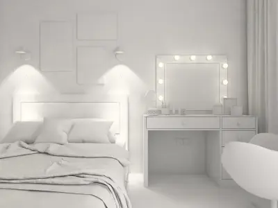 Modern Teen Bedroom Interior Scene 3D model