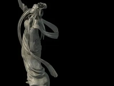 Stone sculpture - fairy flying sculpture 3D model