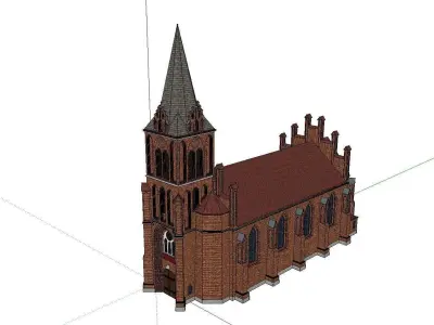 Architecture-Religion-God-Culture-Temple-0293 church with ste... 3D model