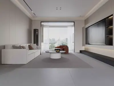 living and dining room interior scenes  3D model
