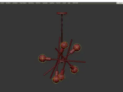 SCATTER BURST CHANDELIER Low-poly 3D model