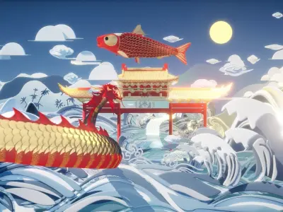 Dragon spring festival 3D model