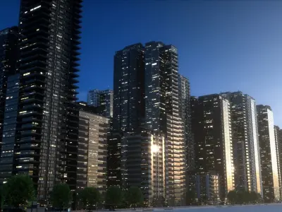 City Block Collection B Ver2 3D Model Pack