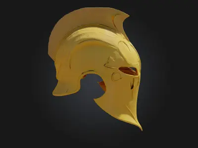 Golden Warrior Helmet  Glory-Forged Protection with Regal Might 3D model
