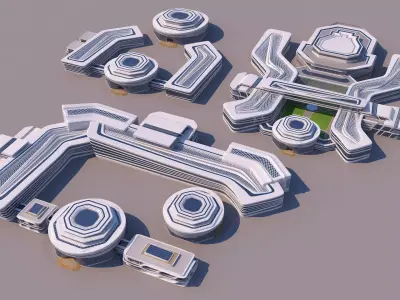 3 Models - Modern Buildings - Collection 3D Model Pack