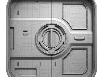 Sci-fi Double Door Low-poly 3D model