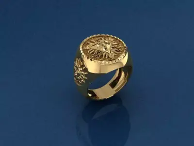 Eye of Light Sun Ring  3D print model