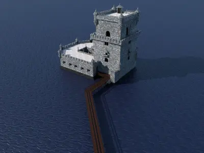 Belem Tower Low-poly 3D model
