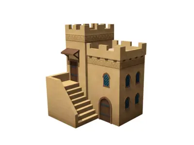 Middle Eastern Style Building - PBR Game Ready Low-poly 3D model
