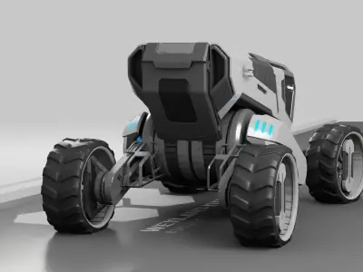 sci-fi planet explorer vehicle 3D model