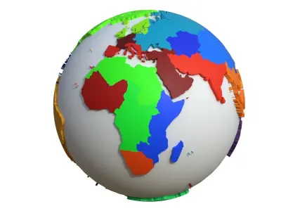 Regions Globe Low-poly 3D model