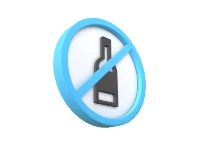 Prohibited Alcohol Symbol V1 003 Low-poly 3D model